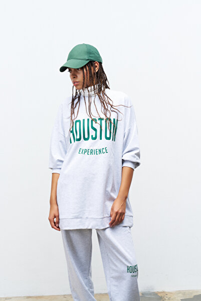Basicpark Houston Gray Oversize Cotton Double Set