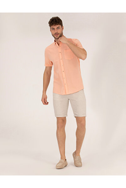 Pierre Cardin Помаранчева сорочка з короткими рукавами Regular Fit 50268184-VR051