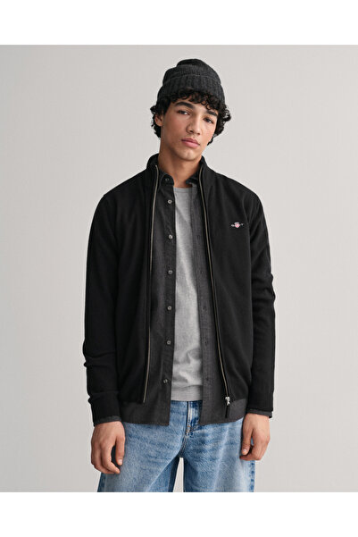 Gant Erkek Siyah Regular Fit Yün Hırka
