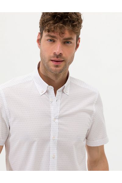 Pierre Cardin Μπεζ Slim Fit κοντομάνικο πουκάμισο 50269431-VR011