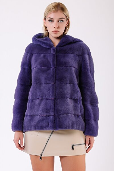 Leather Club Mor Mink Kürk Kaban