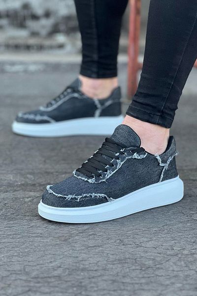 Wagoon Wg018 Pantofi casual pentru bărbați din țesătură denim gri