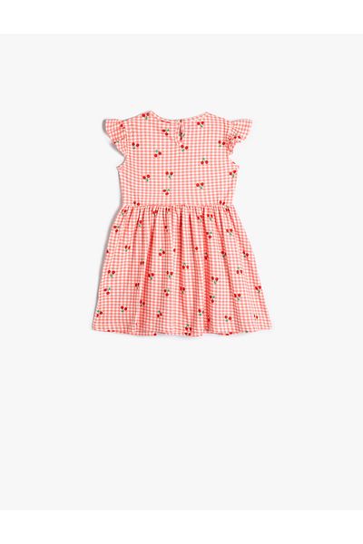 Koton Ärmelloses Kleid mit Rüschen und Kirschdruck