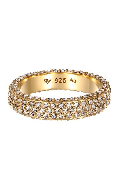ELLI Ring Ring mit Steinen Damen Memoire Glaskristalle Xilion Schliff Weiß 925 Sterling Silber