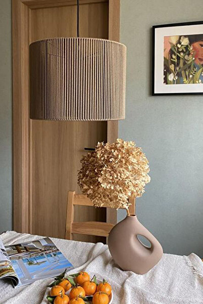 Turkish Belkıs Rattan Rattan Bambu Hasır Makrome Sarkıt Avize 35 Cm