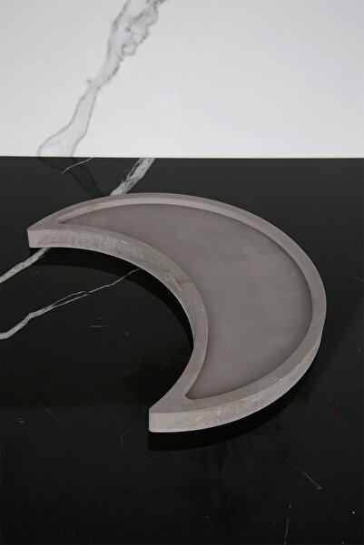betonmall Concrete Presentation Tray Crescent Shaped Serving Presentation Plate Presentation Holder