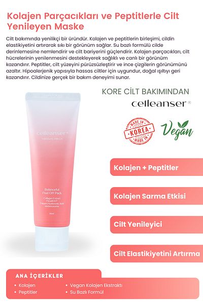 celleanser Anti-Wrinkle and Anti-Aging, Moisturizing and Repairing Collagen Peel-Off Face Mask