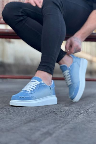 Wagoon Wg018 Pantofi casual pentru bărbați din denim albastru