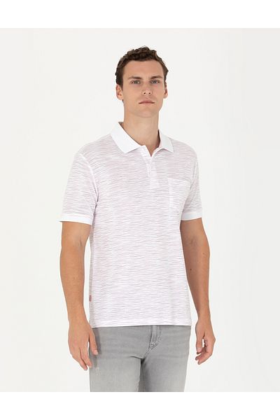 Pierre Cardin Tricou Ecru Regular Fit cu gât polo 50273576-VR019