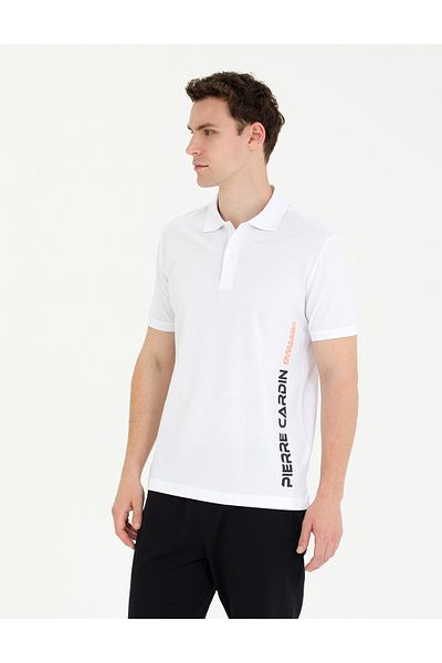 Pierre Cardin Λευκό μπλουζάκι με λαιμόκοψη Polo Slim Fit 50273571-VR013