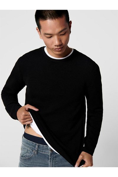 Only & Sons 22016980 ONSPANTER REG 12 STRUC CREW KNIT NOOS SWEATER