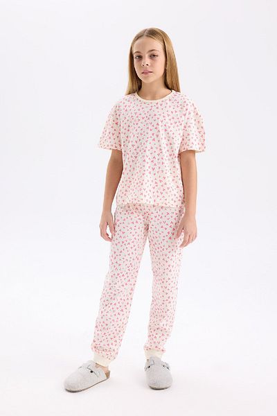 DeFacto 2-teiliges Pyjama-Set für Mädchen mit normaler Passform D8197A8NS