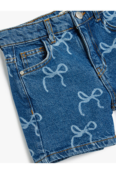 Koton Kot Şort Fiyonk Baskılı Cepli Pamuklu