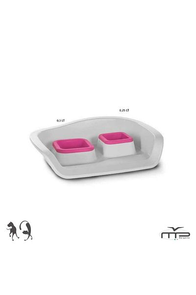MP Bergamo 0.3 and 0.25l Nembo Double Non-Splash Food/Water Bowl