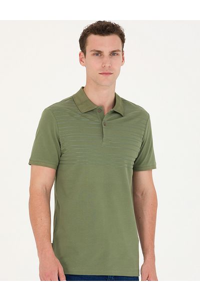 Pierre Cardin Μπλουζάκι Polo Neck Khaki Slim Fit 50275708 -vr027