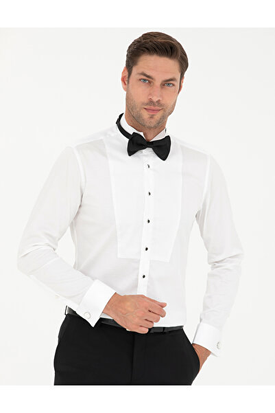 Pierre Cardin Alb Ex. Cămașă tip smoking slim fit 50277142-VR013