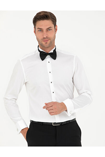 Pierre Cardin Λευκό πουκάμισο σμόκιν εφαρμοστό 50277129-VR013