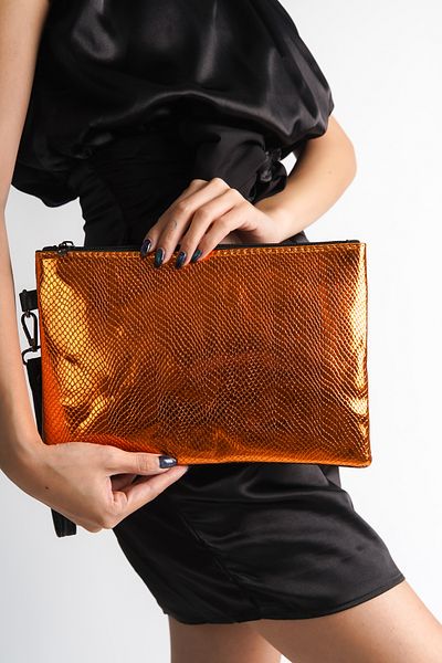 Capone Outfitters Paris Damen Clutch Portfolio Orange Tasche