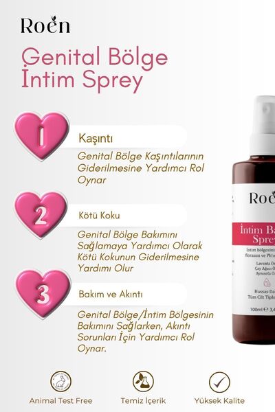 Roen Genital Bölge Koku Giderici, Kaşıntı, Akıntı Ve Mantar Giderici Intim Spreyi Ph 3.8 100 ml