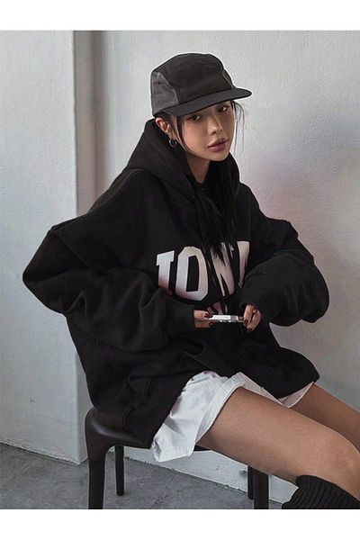 Revasser Unisex Men/Women Iowas Colorful Custom Printed Cotton Oversize Hooded Sweatshirt
