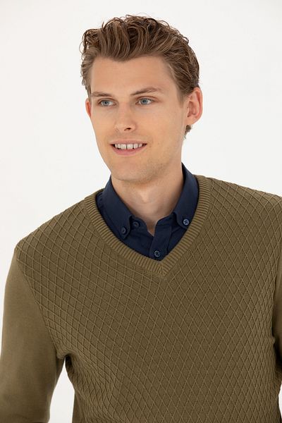 U.S. Polo Assn. Men's Khaki Sweater 50277090 -Vr027