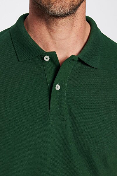 Tudors Ανδρικό μπλουζάκι με γιακά πόλο χακί - λεπτή εφαρμογή, δροσερή, βαμβακερή και απαλή υφή