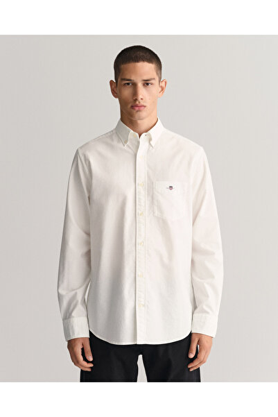 Gant Erkek Beyaz Regular Fit Düğmeli Yaka Oxford Gömlek