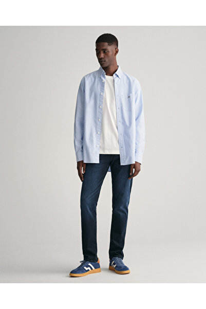 Gant Erkek Mavi Regular Fit Düğmeli Yaka Oxford Gömlek