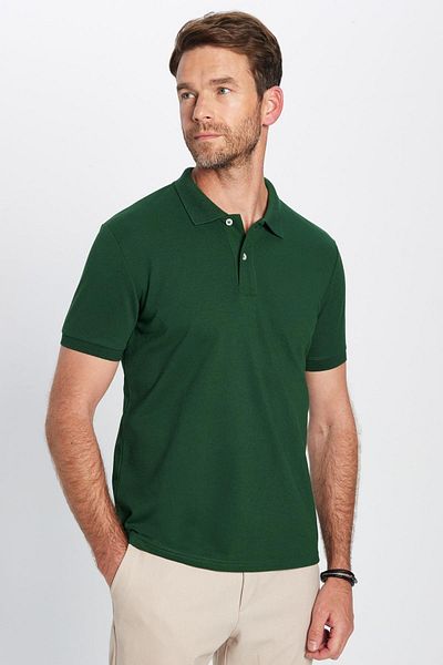 Tudors Men's Khaki Polo Collar T-Shirt - Slim Fit, Cool, Cotton and Soft Texture
