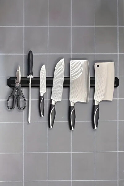 NOYİSKA 55cm Güçlü Mıknatıslı Bıçak Askısı Dekoratif Bıçak Tutucu Mutfak Bıçak Tutacağı Organizer Bıçaklık