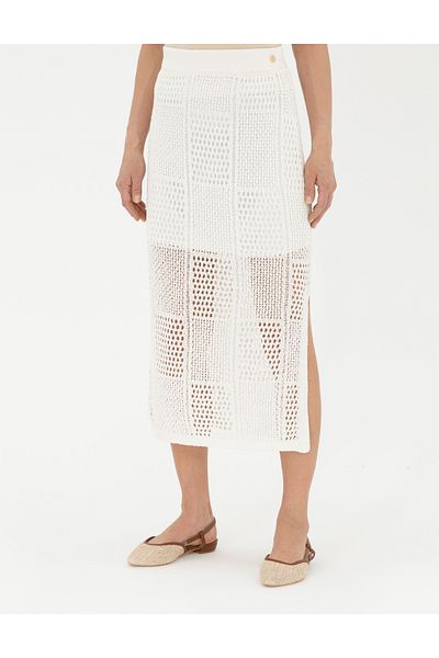 Pierre Cardin Ecru Pencil Fit Knitwear Skirt 50284518 -Vr019