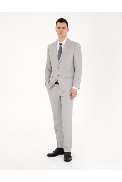 Pierre Cardin Gri Slim Fit Yün Karışımlı Takım Elbise 50285902-VR024