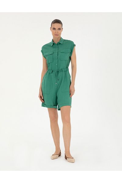 Pierre Cardin Green Linen Woven Jumpsuit 50284677-Vr054
