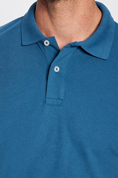 Tudors Tricou pentru bărbați, slim fit, din bumbac, cu textura moale, țesătură răcoroasă, piqué simplu, ulei, cu gât polo