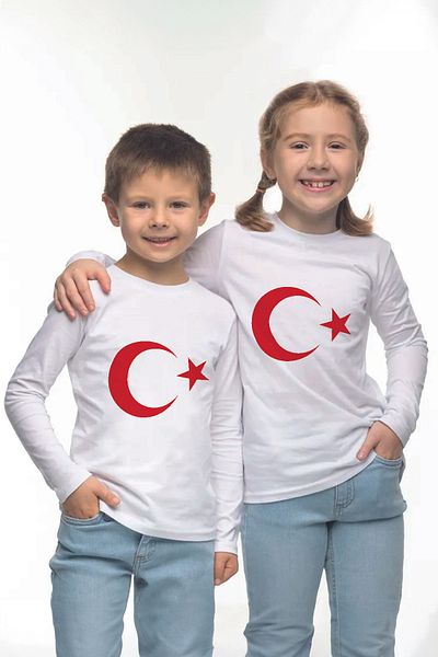 MYADA Tricou cu mânecă lungă pentru copii unisex - imprimeu cu stele, 29 octombrie-10 noiembrie, 23257-1