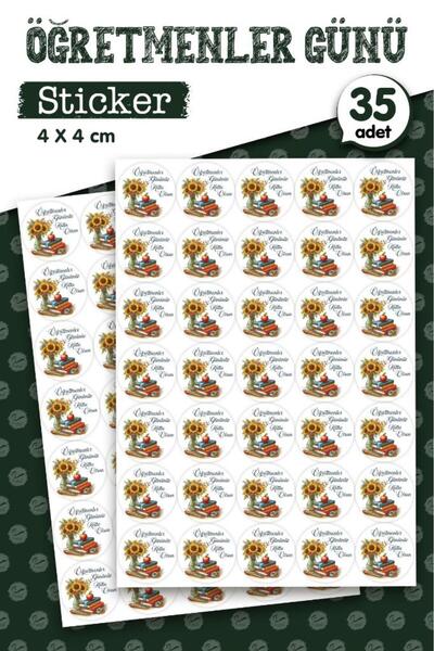 t tuğset etiket Öğretmenler Gününüz Kutlu Olsun Hediye Sticker Etiket 35 adet -T1113