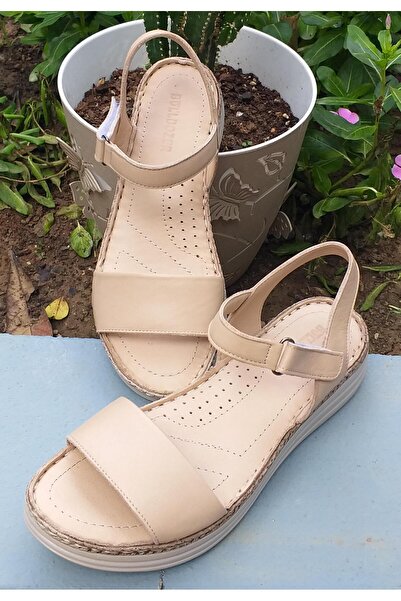 Bulldozer 231825 Women's Genuine Leather Anatomical Sole Tekband Daily Comfort Sandals