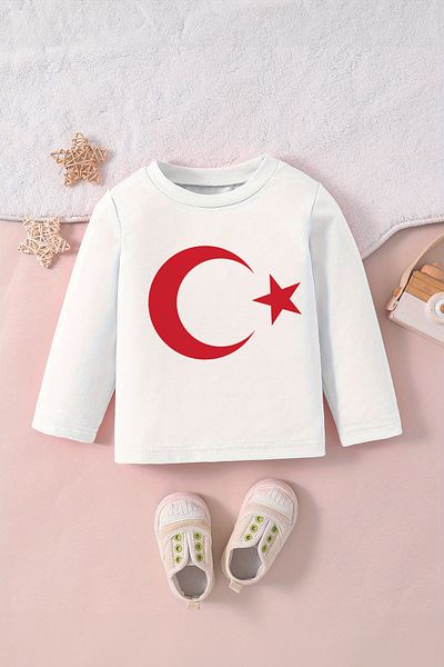 MYADA Tricou cu mânecă lungă pentru copii unisex - imprimeu cu stele, 29 octombrie-10 noiembrie, 23257-1
