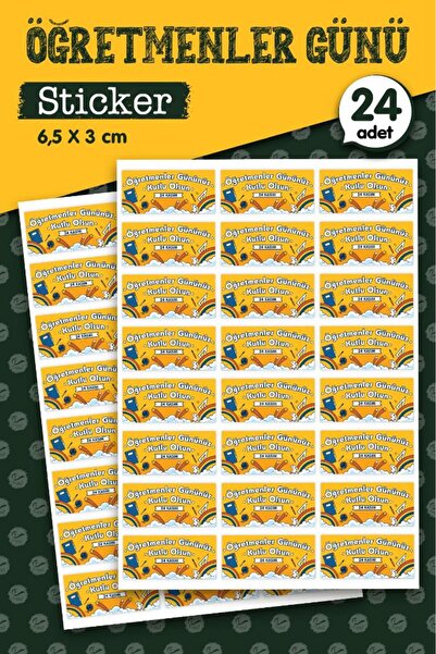 t tuğset etiket Öğretmenler Gününüz Kutlu Olsun Hediye Sticker Etiket 24 adet...