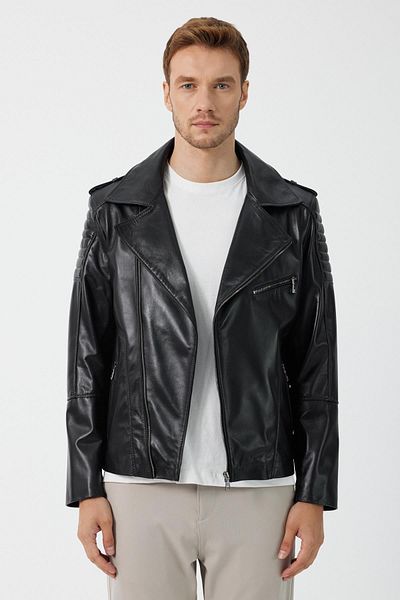 Deri Company Rob Black Leather Coat