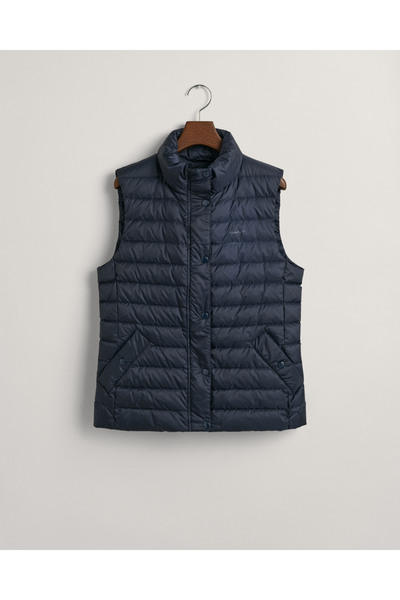 Gant Kadın Lacivert Regular Fit Dik Yaka Kapitone Yelek
