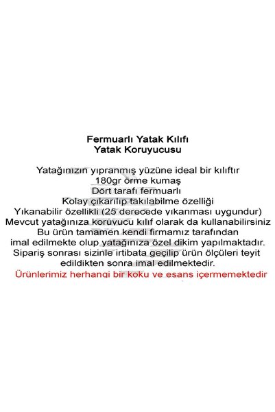 Artex Kılıf Cotton 180x200 Yatak Kılıfı Koruyucusu Yatak Örtüsü Fermuarlı Kılıf Kapitone