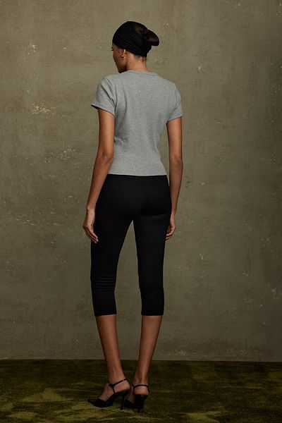 Suud Collection Gray Evia Basic T-Shirt
