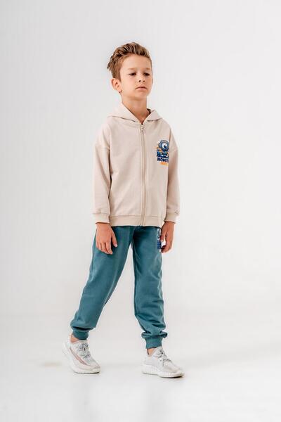 Mışıl Kids Set de trening pentru băieți - imprimeu monstru, glugă, detaliu imprimeu picioare