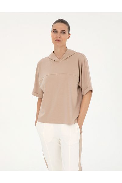 Pierre Cardin Beige Regular Fit Modal Fabric Sweatshirt 50291224 -Vr011