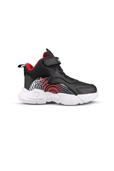 MP ONE Μαύρο-κόκκινο sneaker μποτάκια με κορδόνια / Velcro για κορίτσια