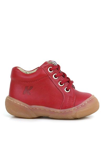 hapshoe Anatomical Soft Genuine Leather Zippered Red Baby Boots
