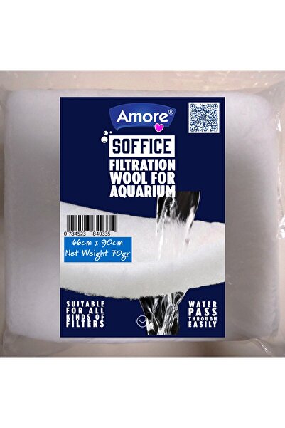 AMORE Akvaryum 70 gr Silikonsuz Filtre Elyafı 66cm x 90cm Soffice