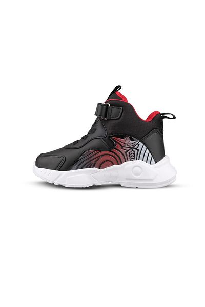 MP ONE Μαύρο-κόκκινο sneaker μποτάκια με κορδόνια / Velcro για κορίτσια