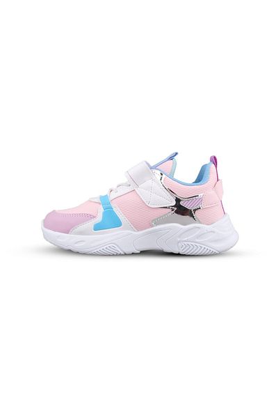 MP ONE Tenis pentru fetiță mare cu șireturi / Velcro alb-violet
